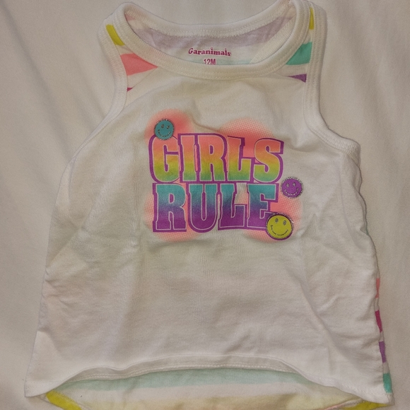 🔴Buy 2 - Get 1 -- Narwhal T-Shirts and a Girls Rule Racerback Tank, Size 12M - Picture 2 of 8